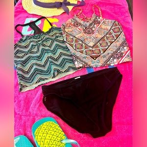 🚨3/$15 *Girls* Lot of 3 pieces Modest Tankini Swimwear. Size: Girls M (7/8)